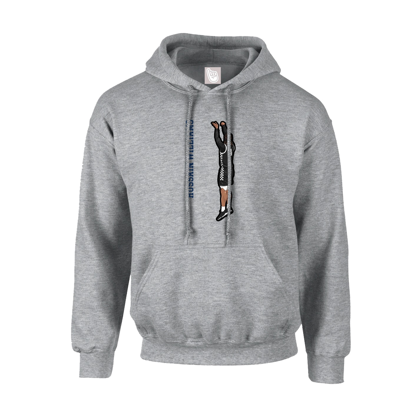 Hoodie — Name Vertical in Grey