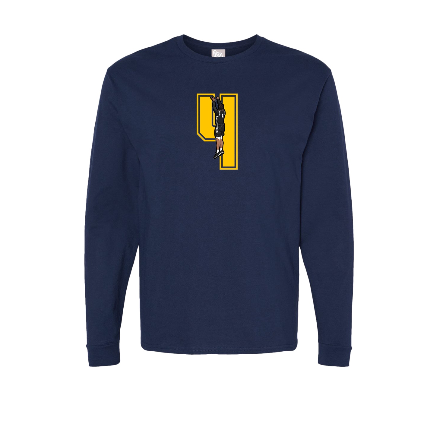 Long Sleeve Tee — Number in Navy