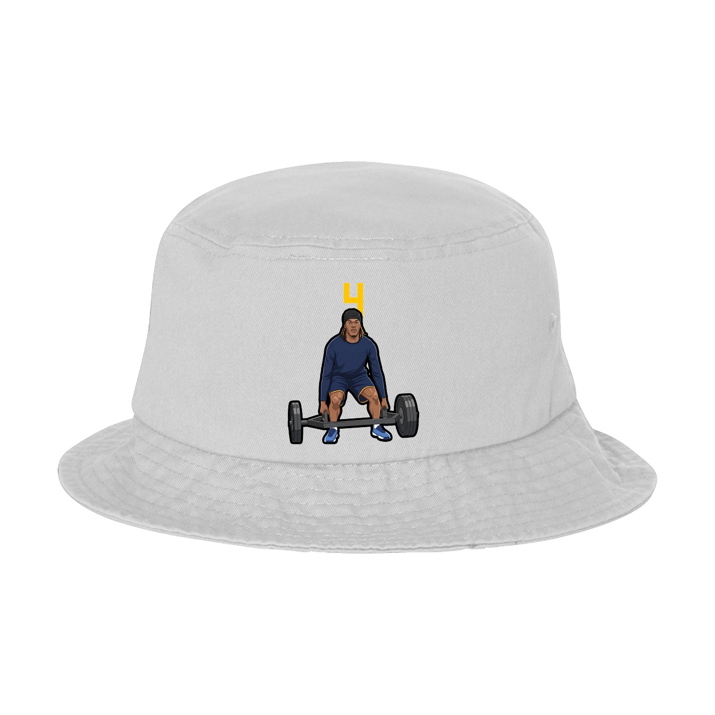 Bucket Cap — Number Top in White