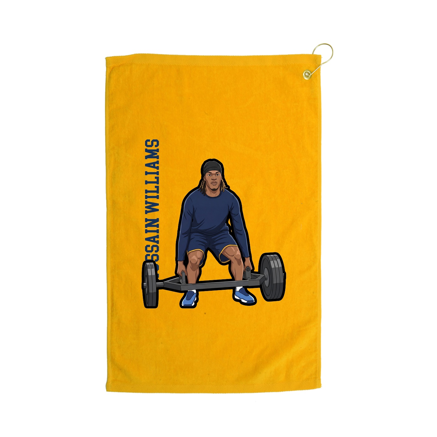 Golf Towel — Name Vertical in Gold