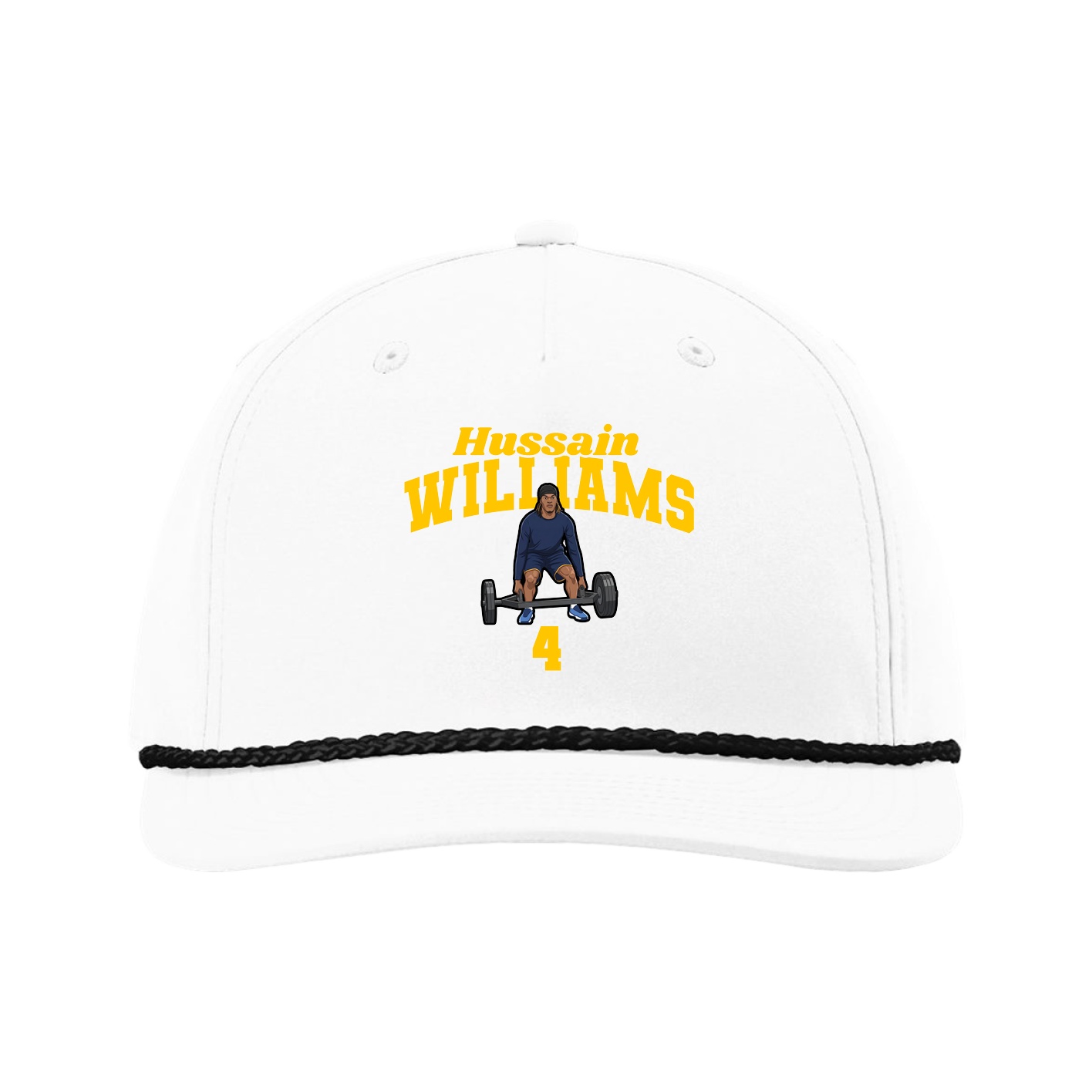 Five-Panel Classic Rope Cap — Signature Arch in White