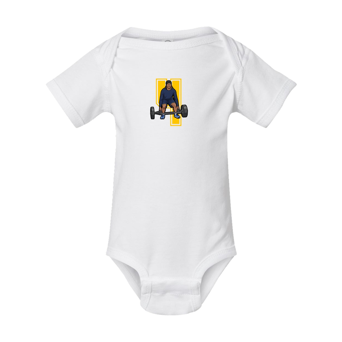 Baby Onesie — Number in White