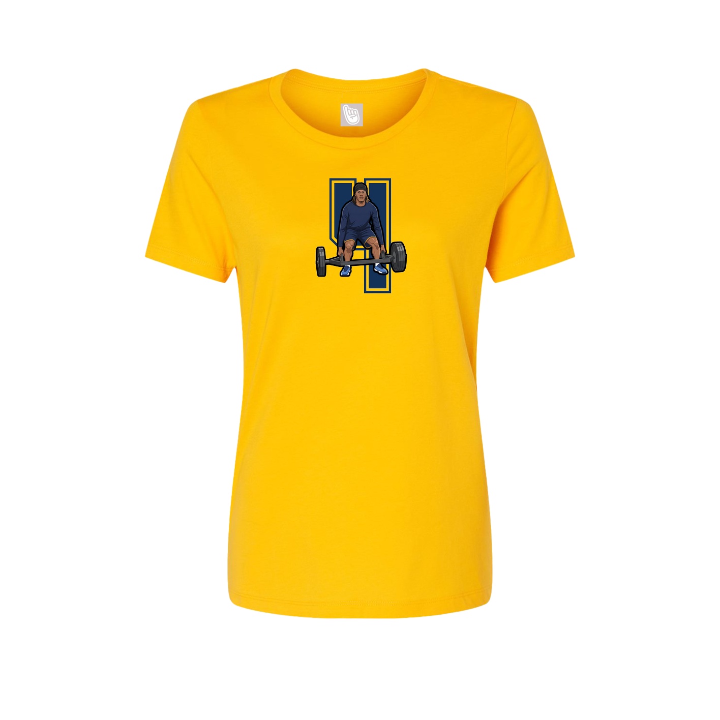 Womens Tee — Number in Gold