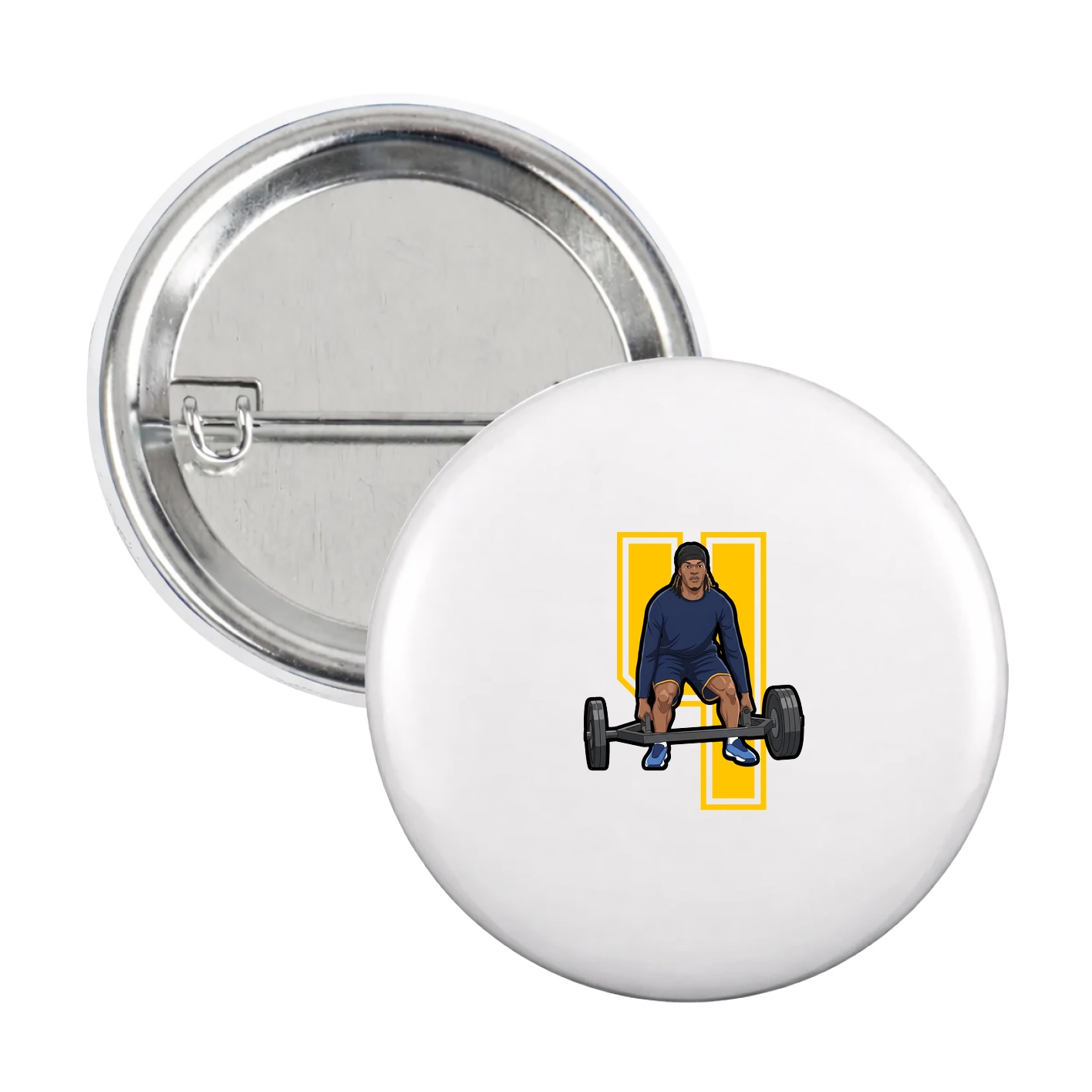 Game Day Button — Number in White