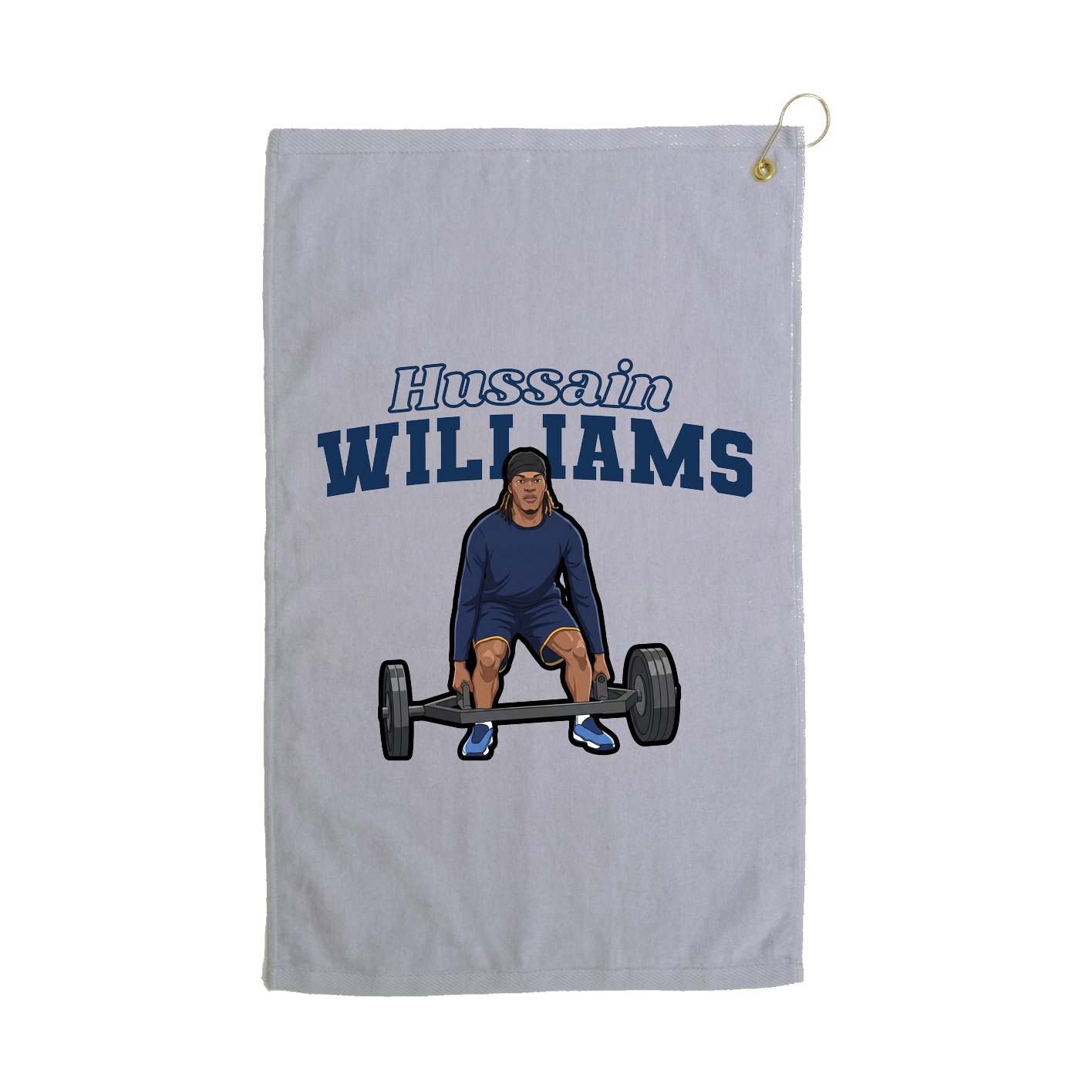 Golf Towel — Name Arch in Grey
