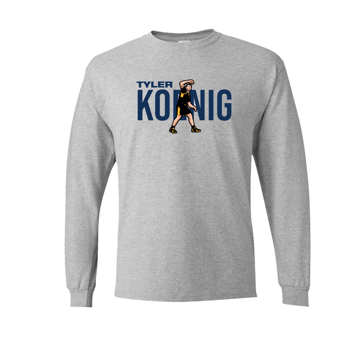 Long Sleeve Tee — Player Name in Grey