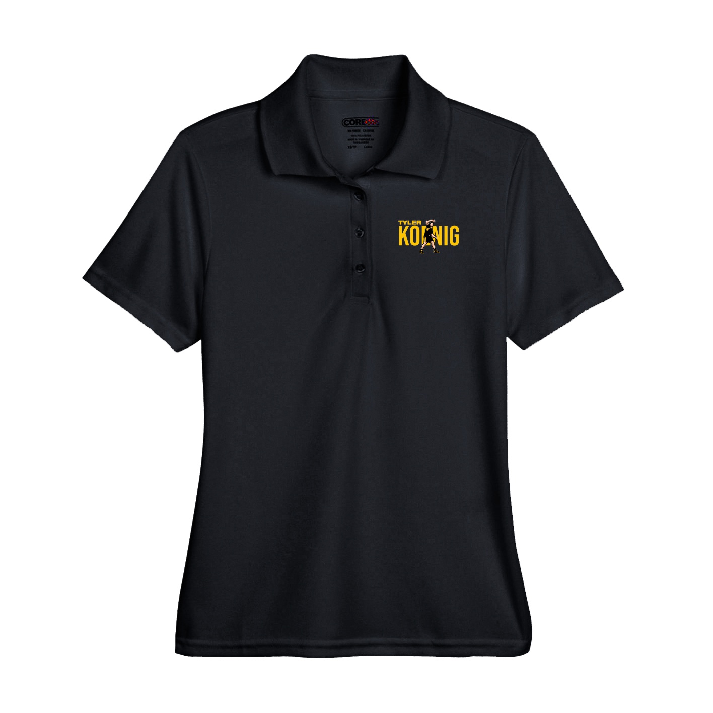 Performance Polo — Player Name in Black