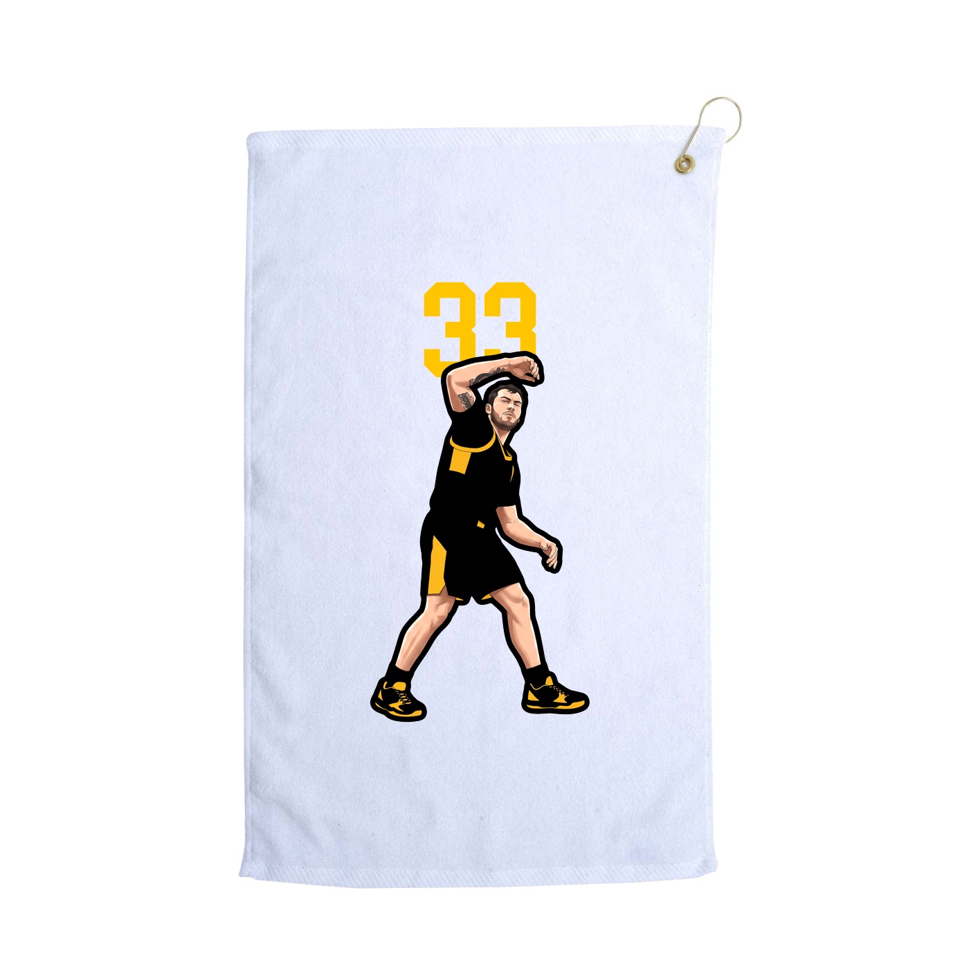 Golf Towel — Number Top in White