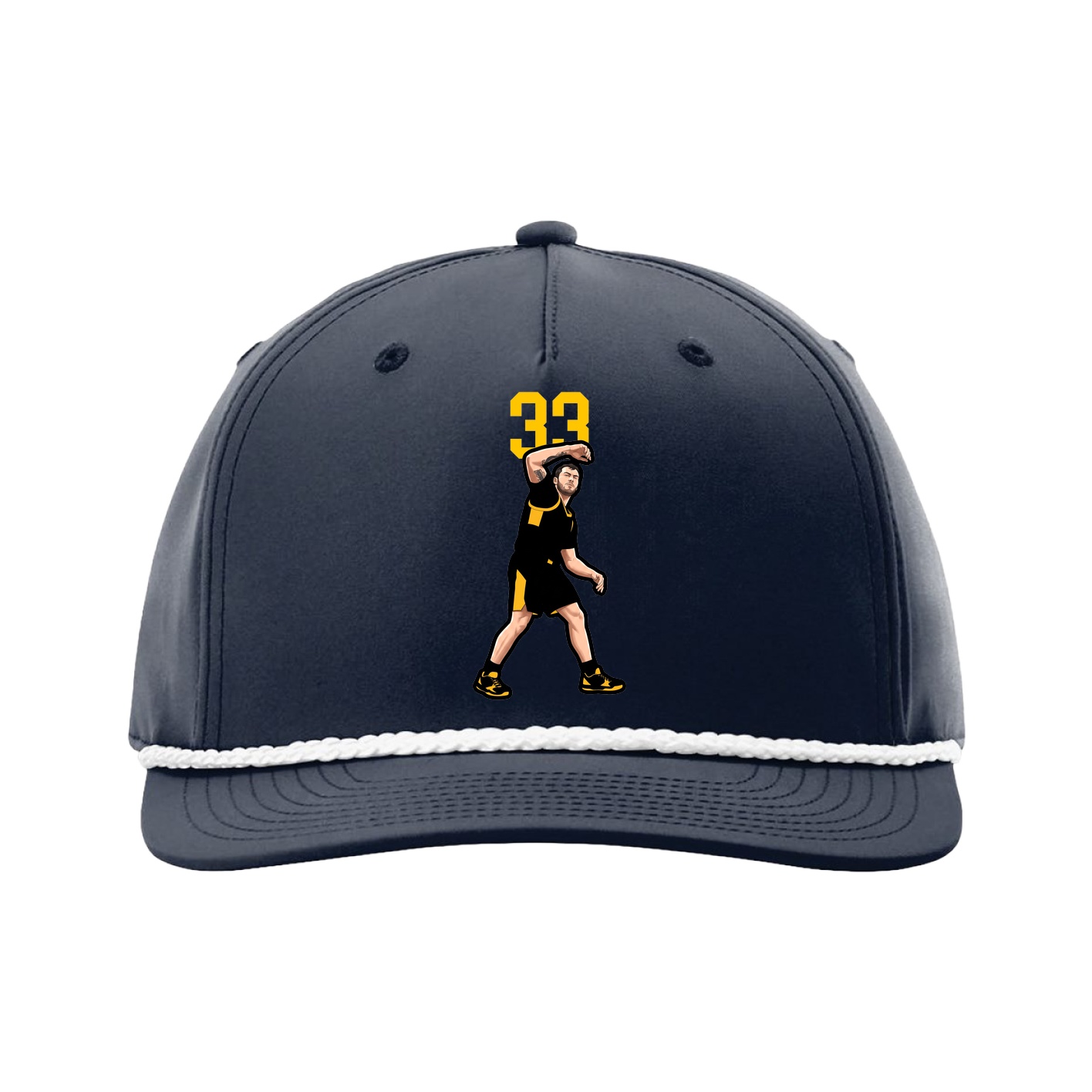 Five-Panel Classic Rope Cap — Number Top in Navy