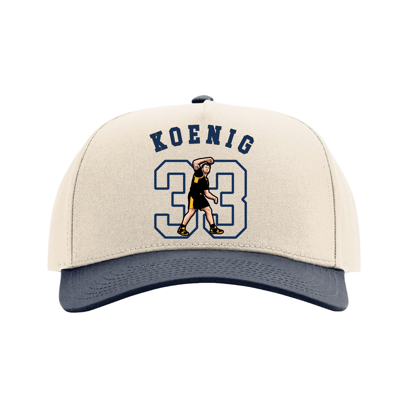 Full Fabric Five-Panel Champ Cap — Shirsey Arch in Cream/Navy