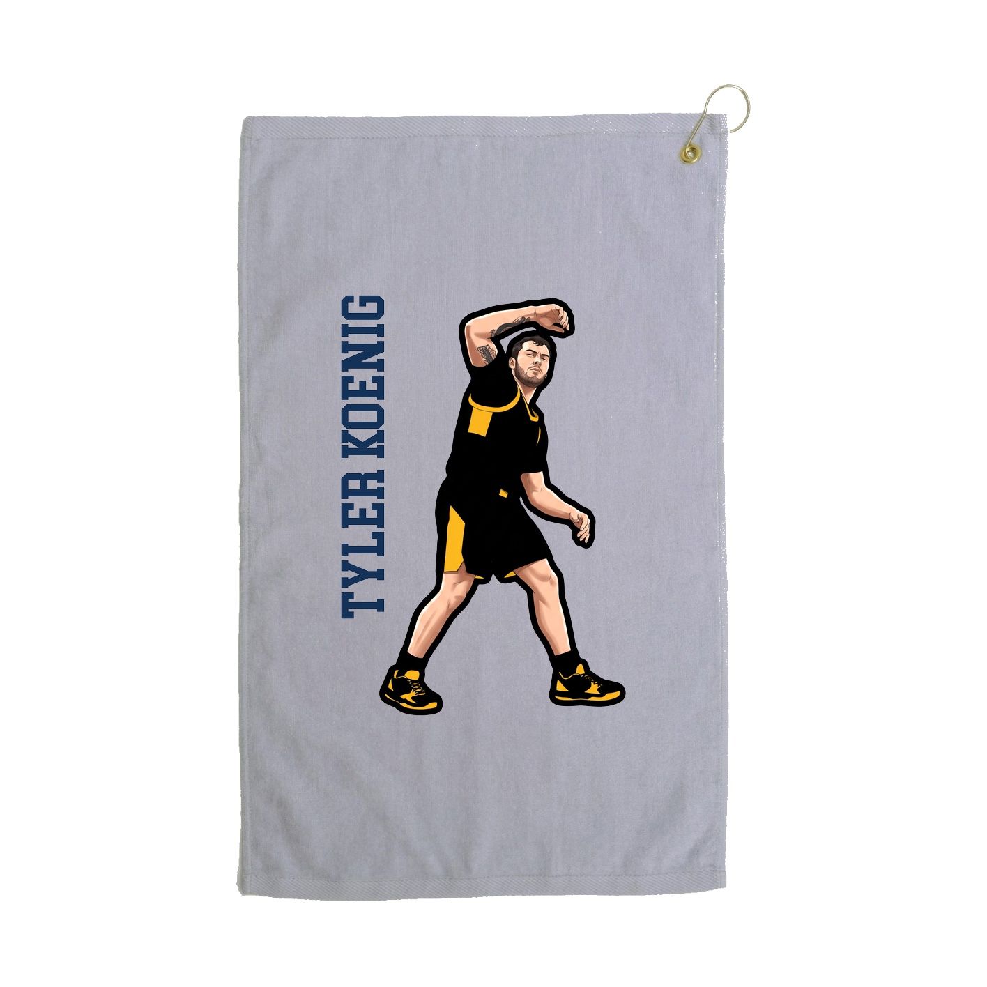 Golf Towel — Name Vertical in Grey