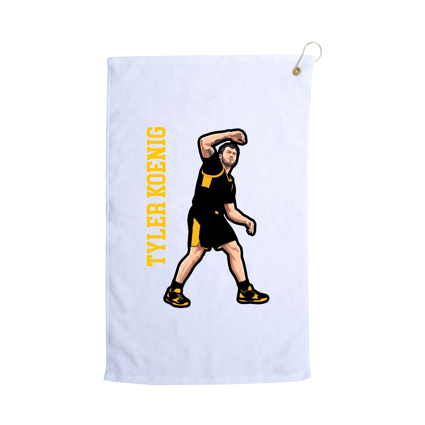 Golf Towel — Name Vertical in White