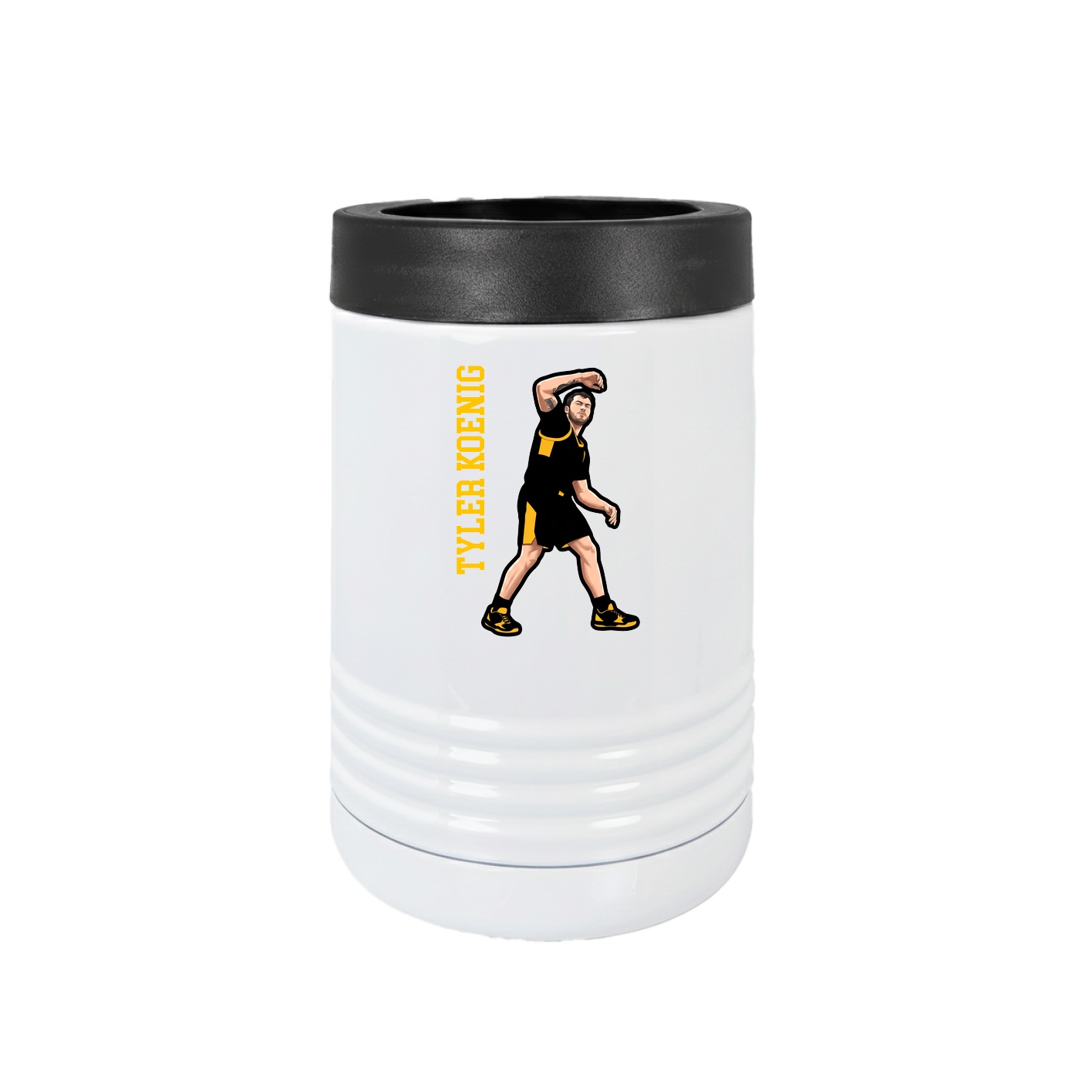 Beverage Holder — Name Vertical in White