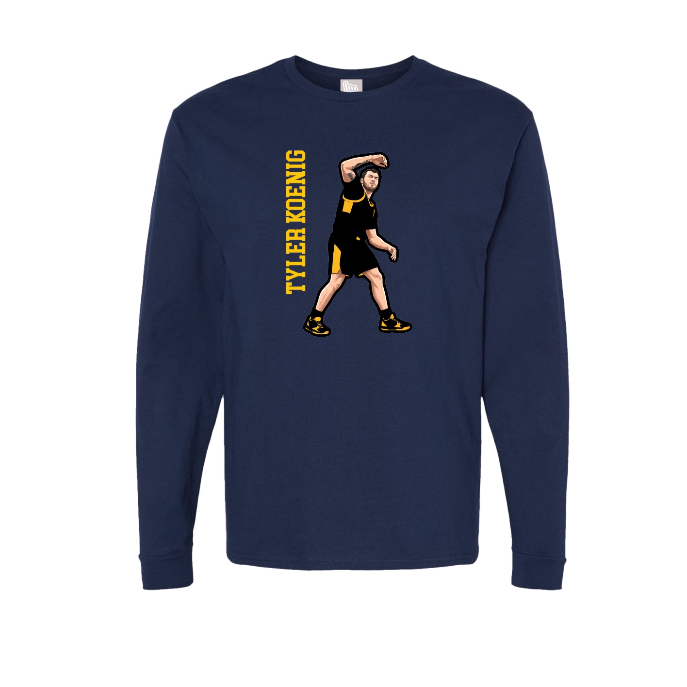 Long Sleeve Tee — Name Vertical in Navy