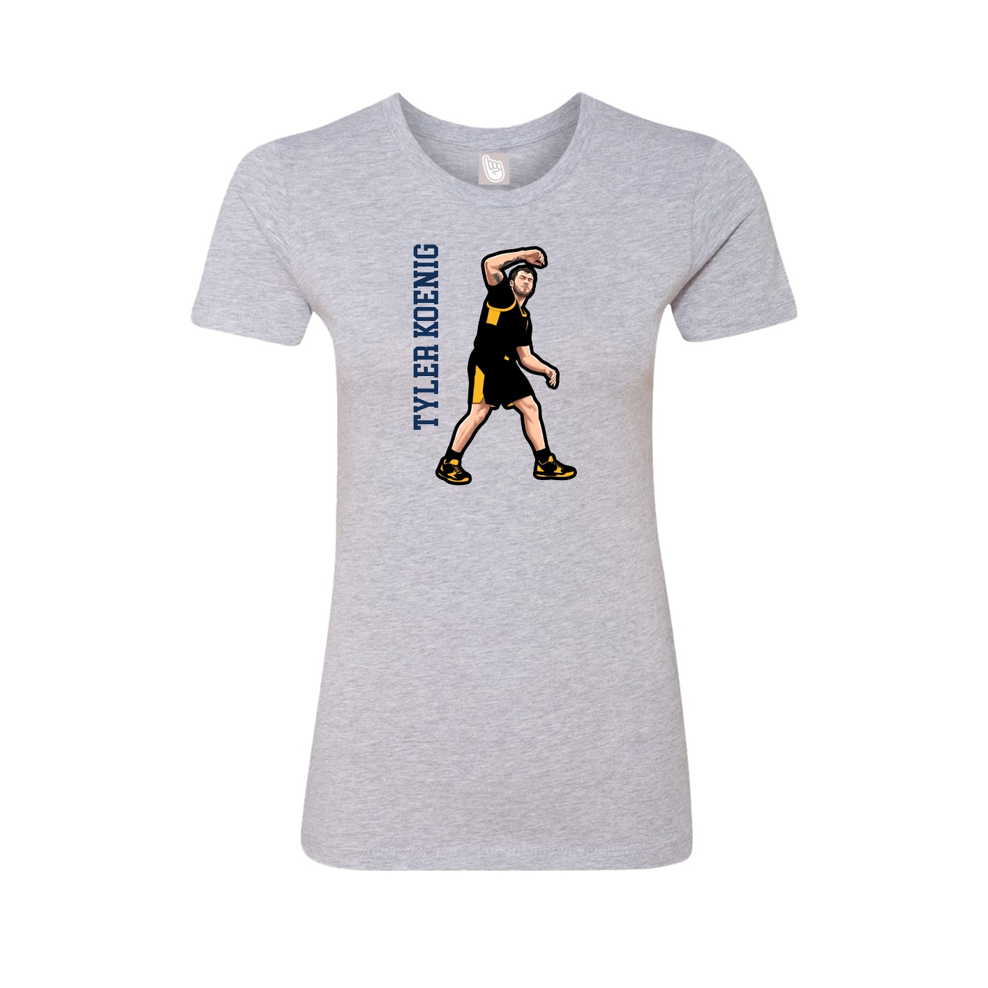 Womens Tee — Name Vertical in Grey