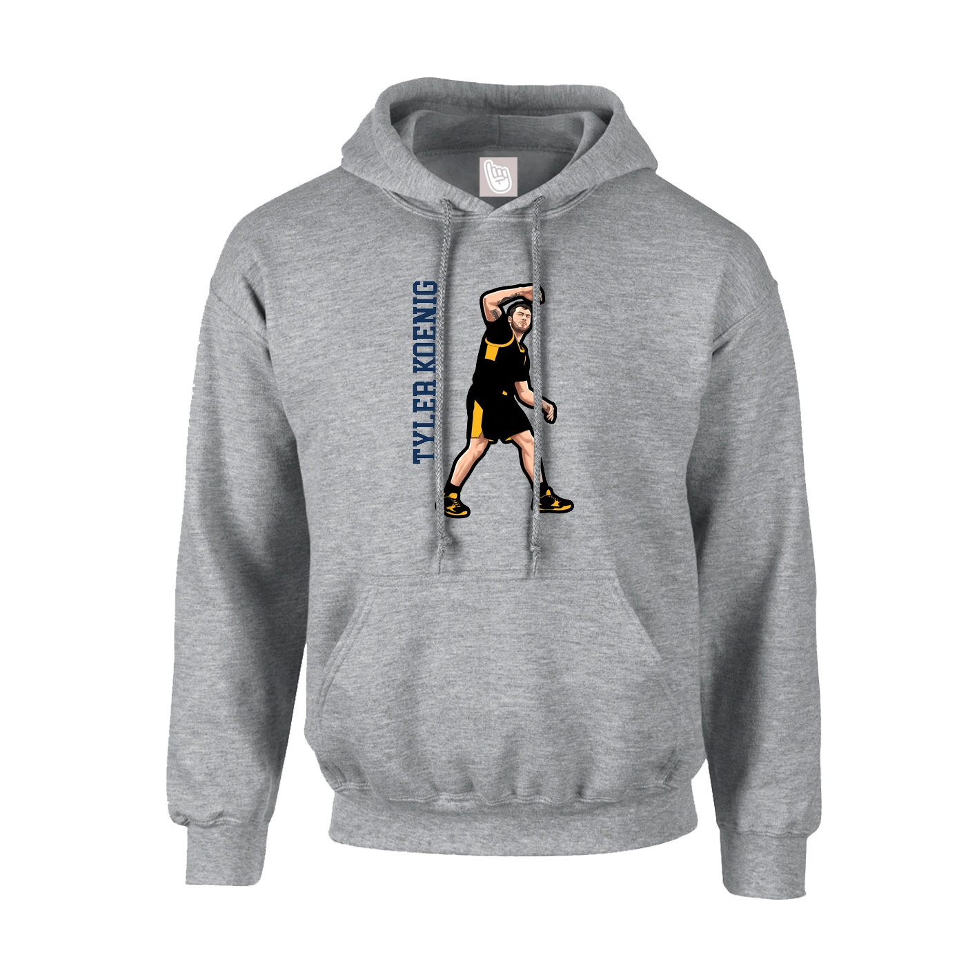 Hoodie — Name Vertical in Grey