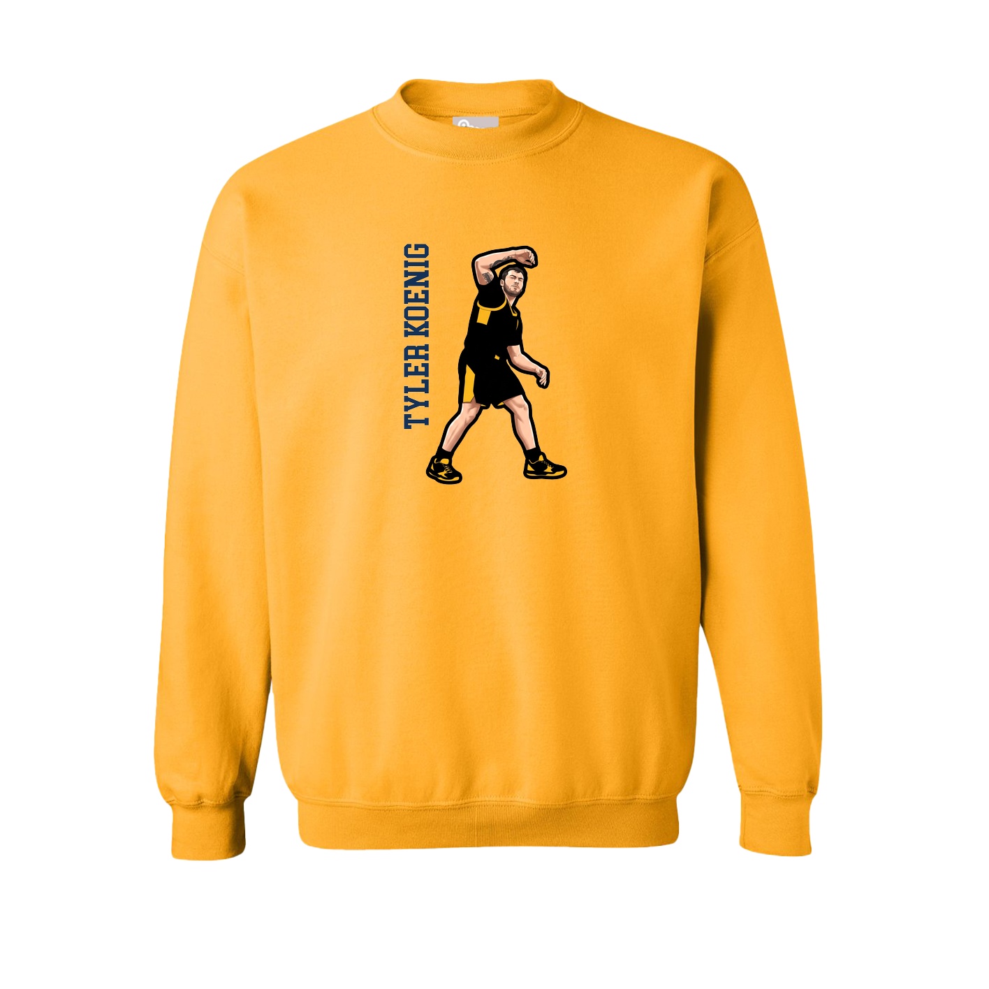 Fleece Crew — Name Vertical in Gold