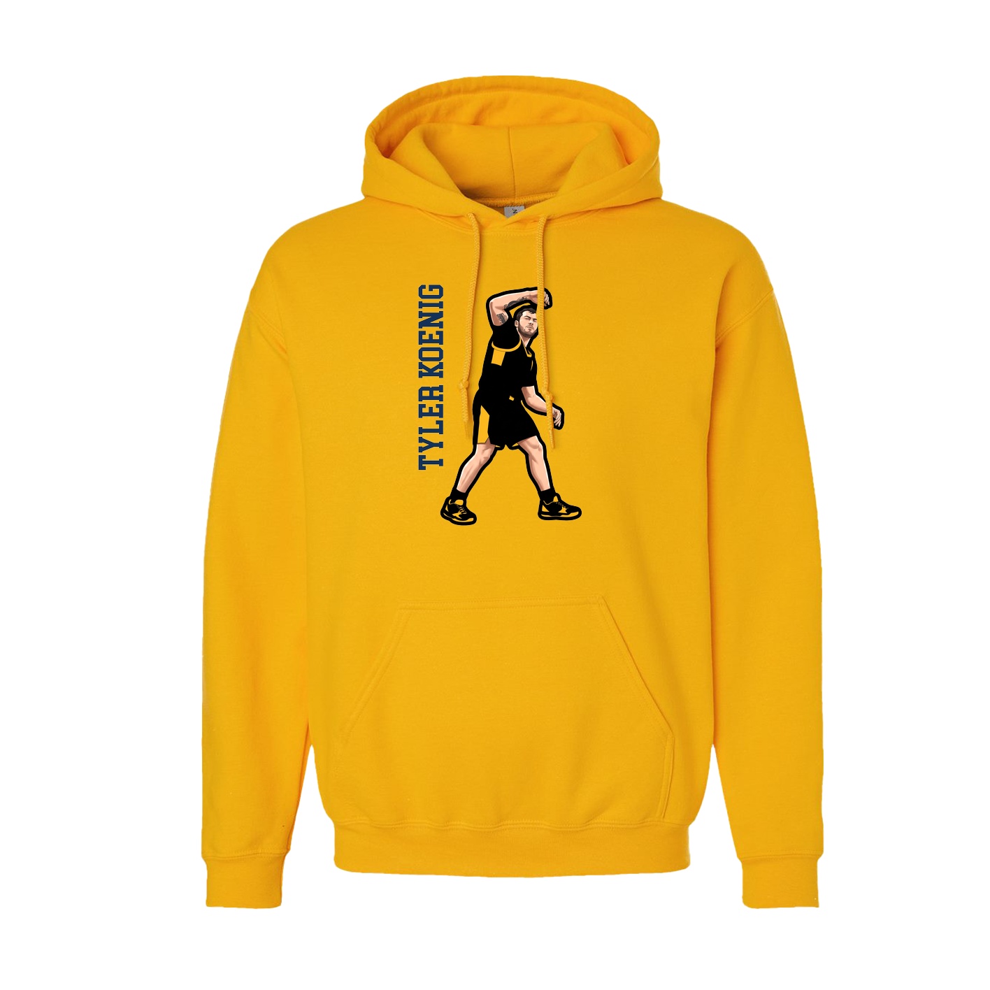 Youth Hoodie — Name Vertical in Gold