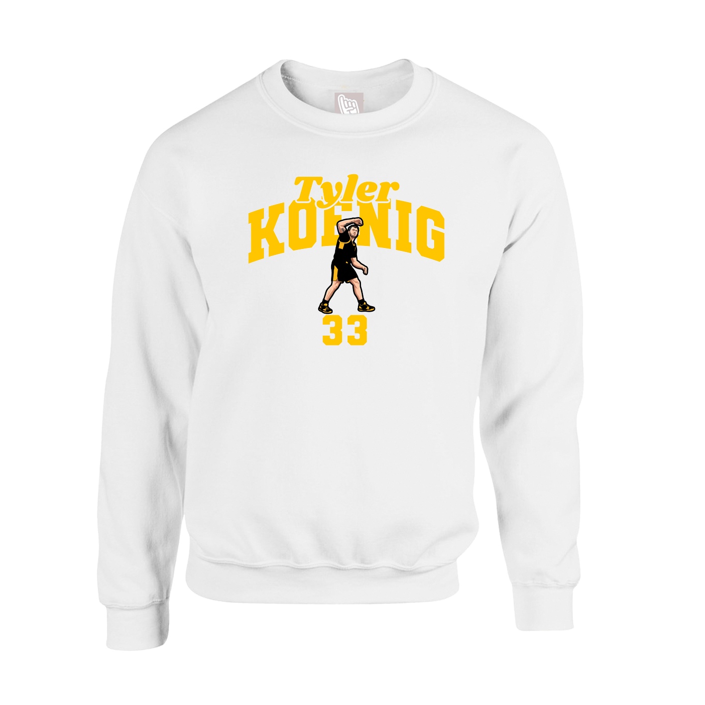 Fleece Crew — Signature Arch in White