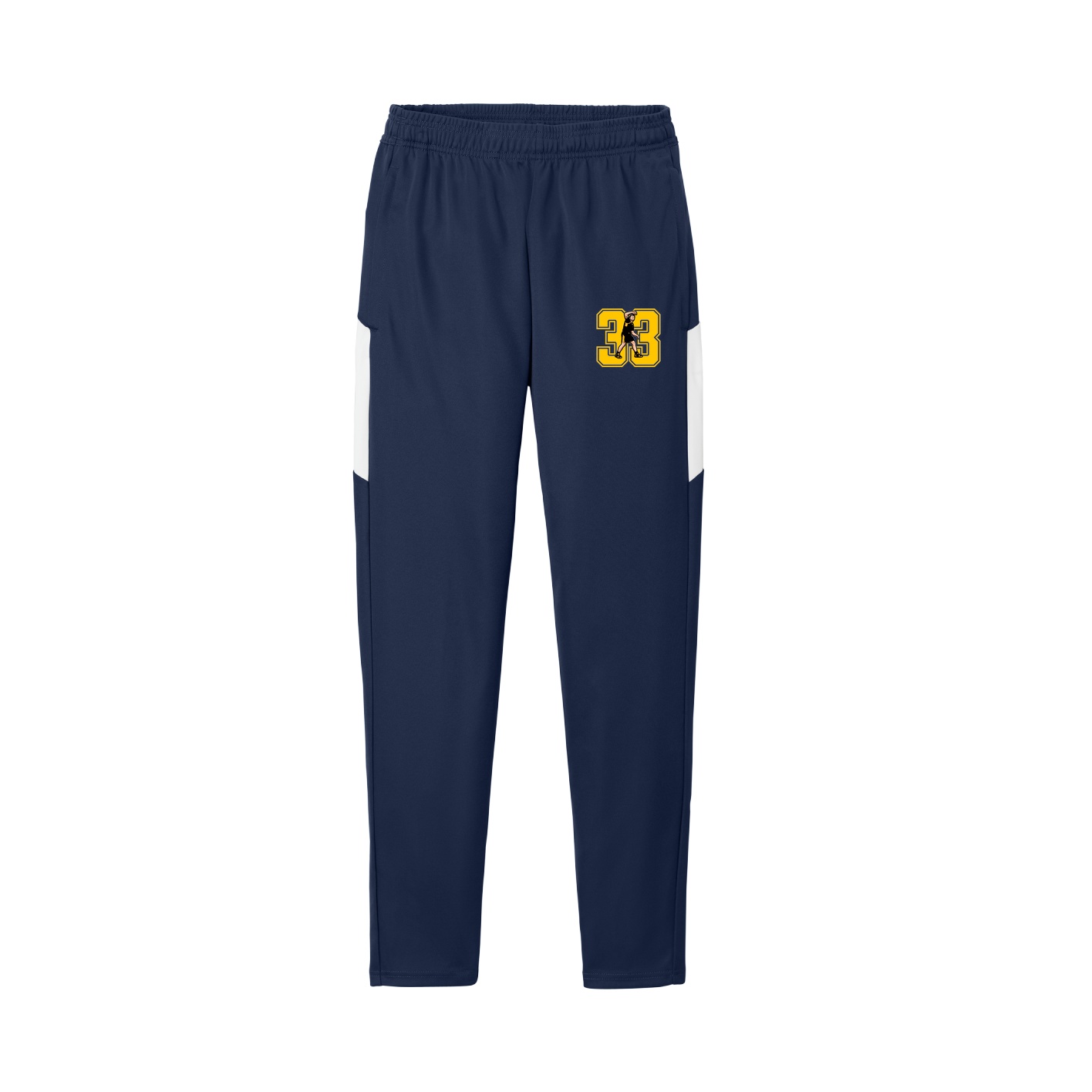 Team Travel Pant — Number in Navy/White