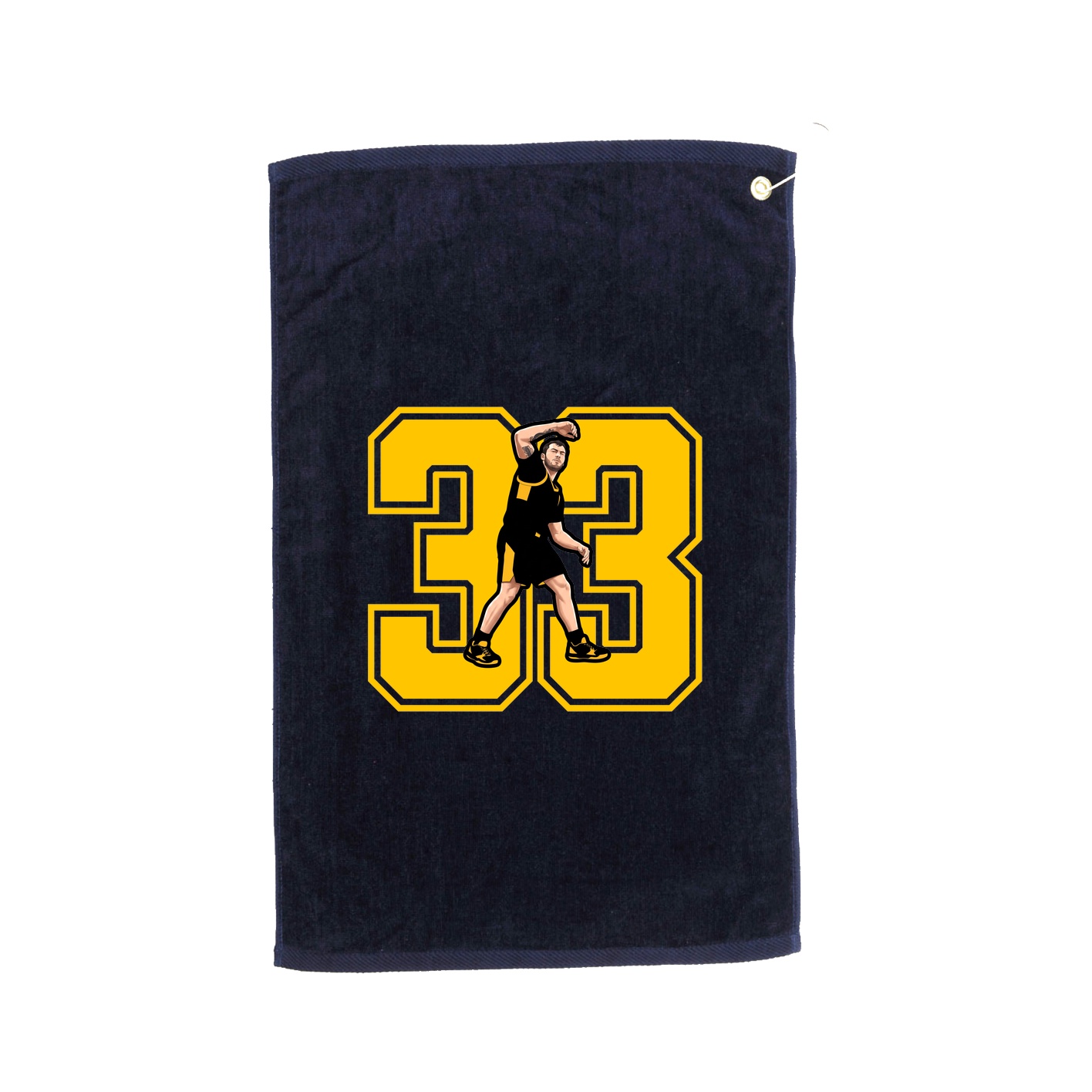 Golf Towel — Number in Navy