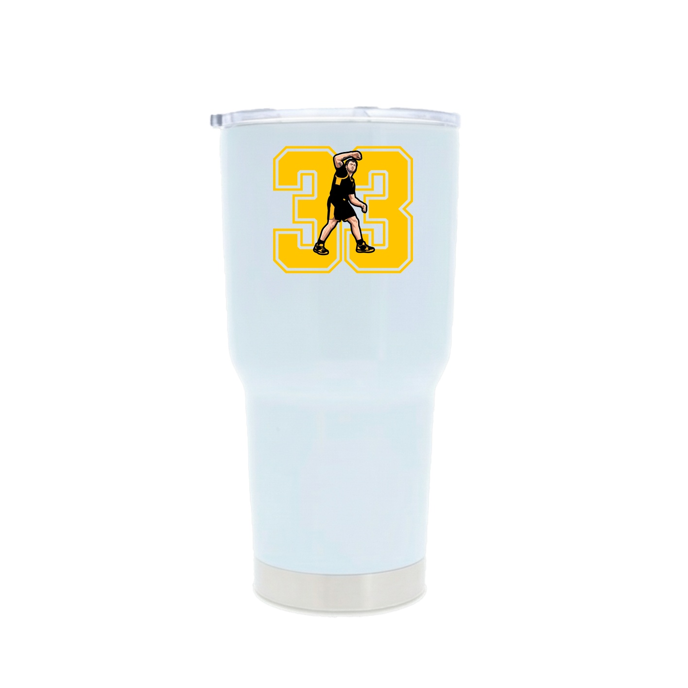 30oz Stainless Steel Tumbler — Number in White