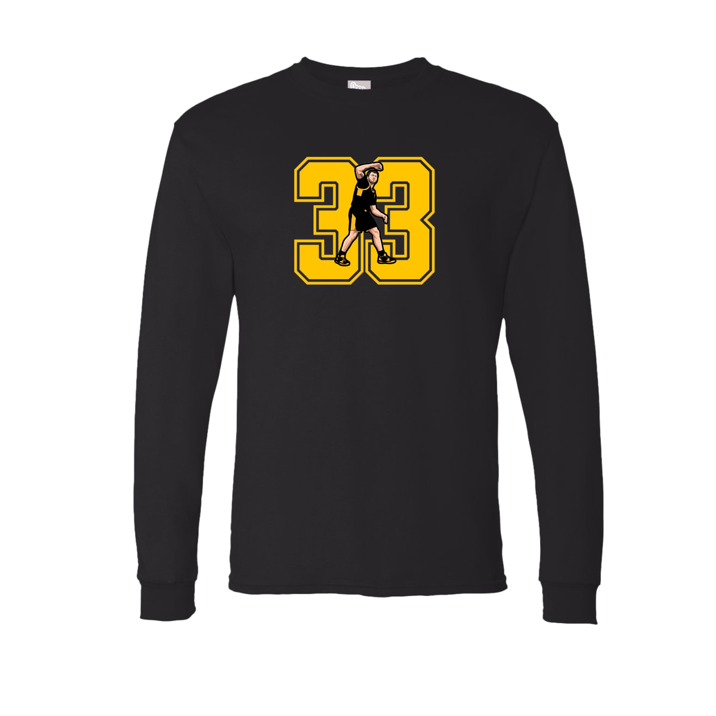 Long Sleeve Tee — Number in Black