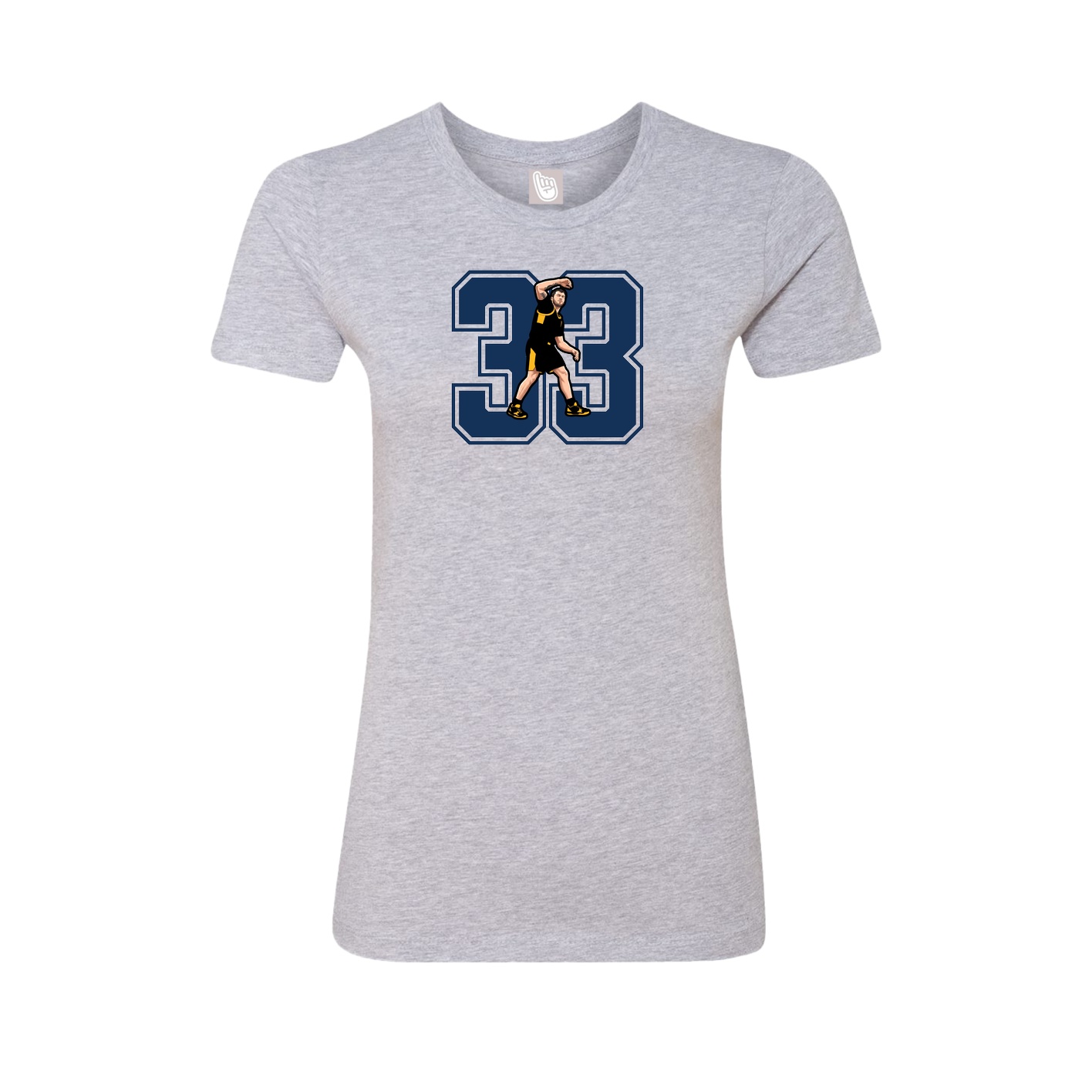 Fitted Women's Tee — Number in Grey