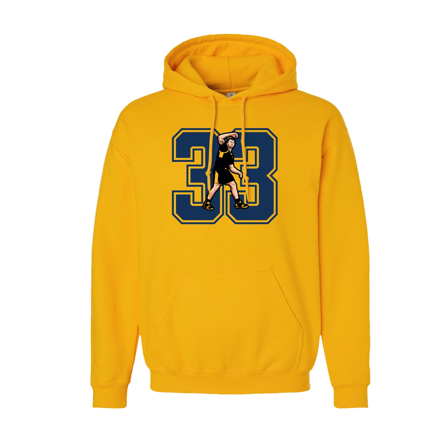 Youth Hoodie — Number in Gold