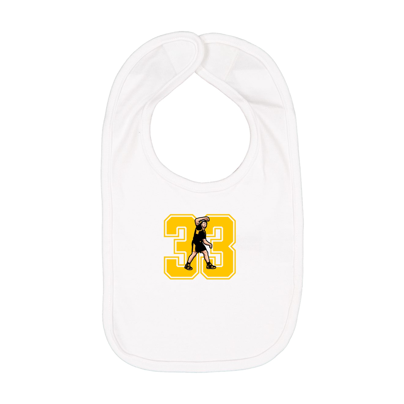 Infant Bib — Number in White