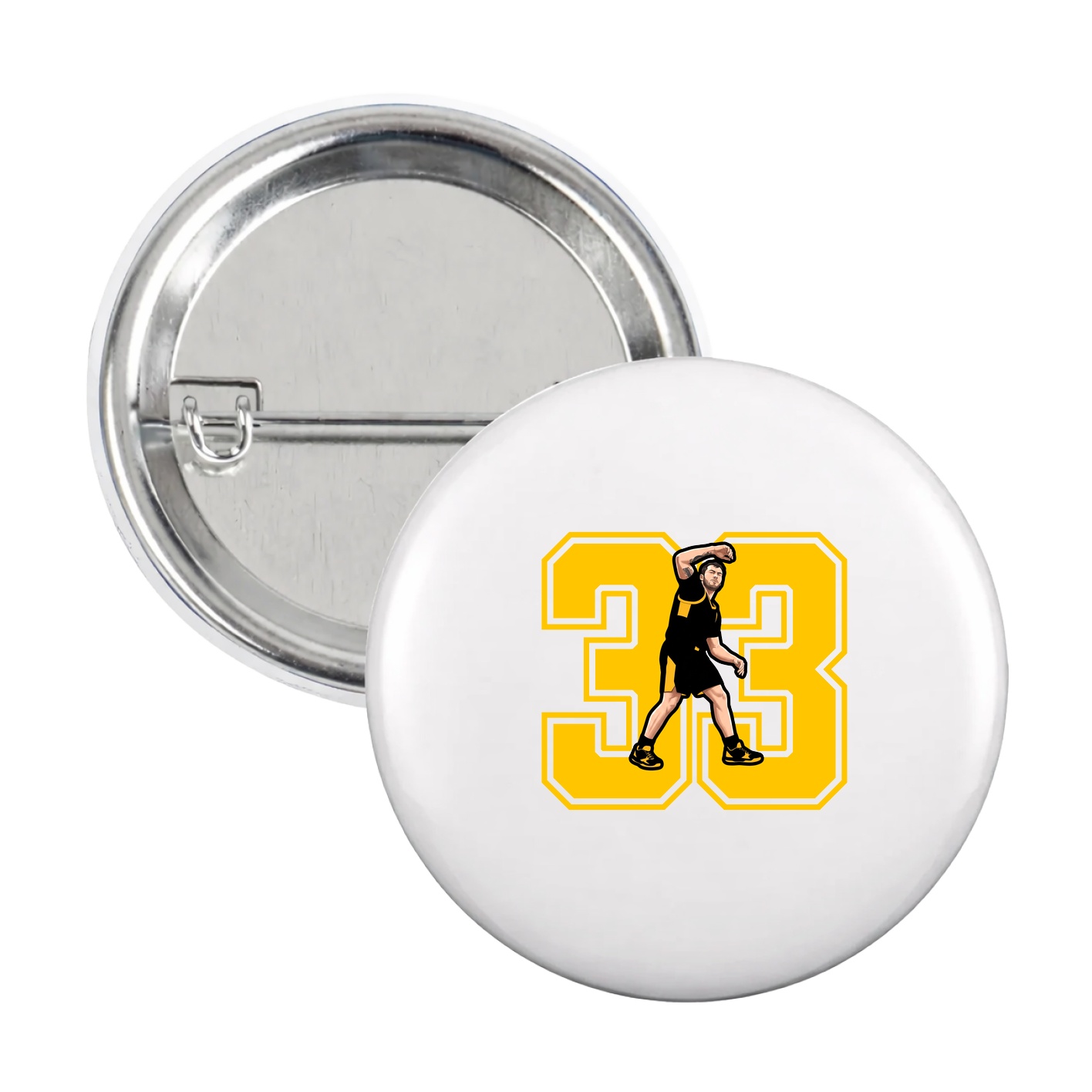 Game Day Button — Number in White