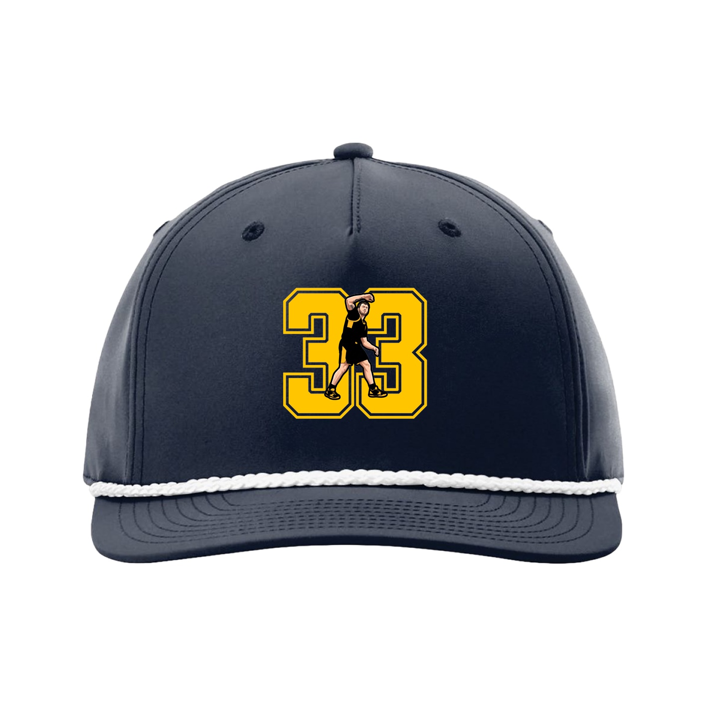 Five-Panel Classic Rope Cap — Number in Navy