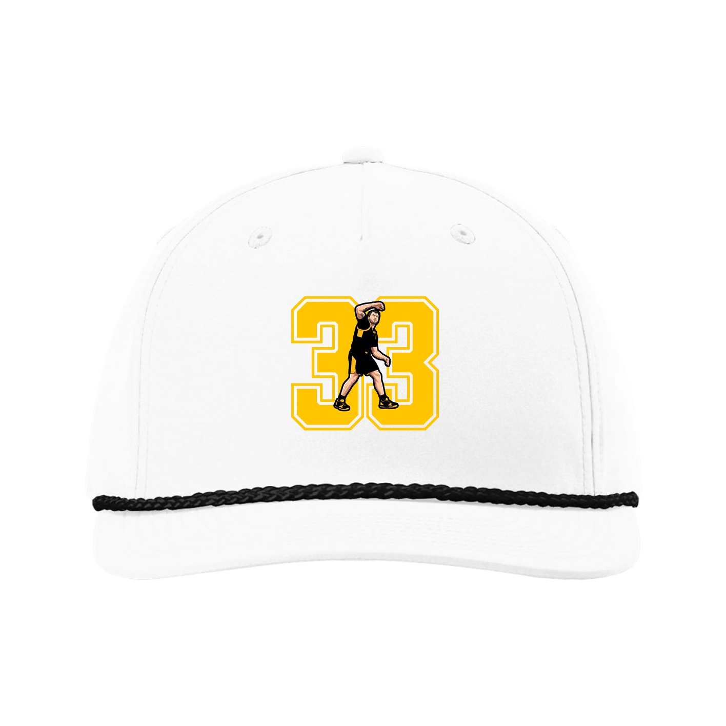 Five-Panel Classic Rope Cap — Number in White