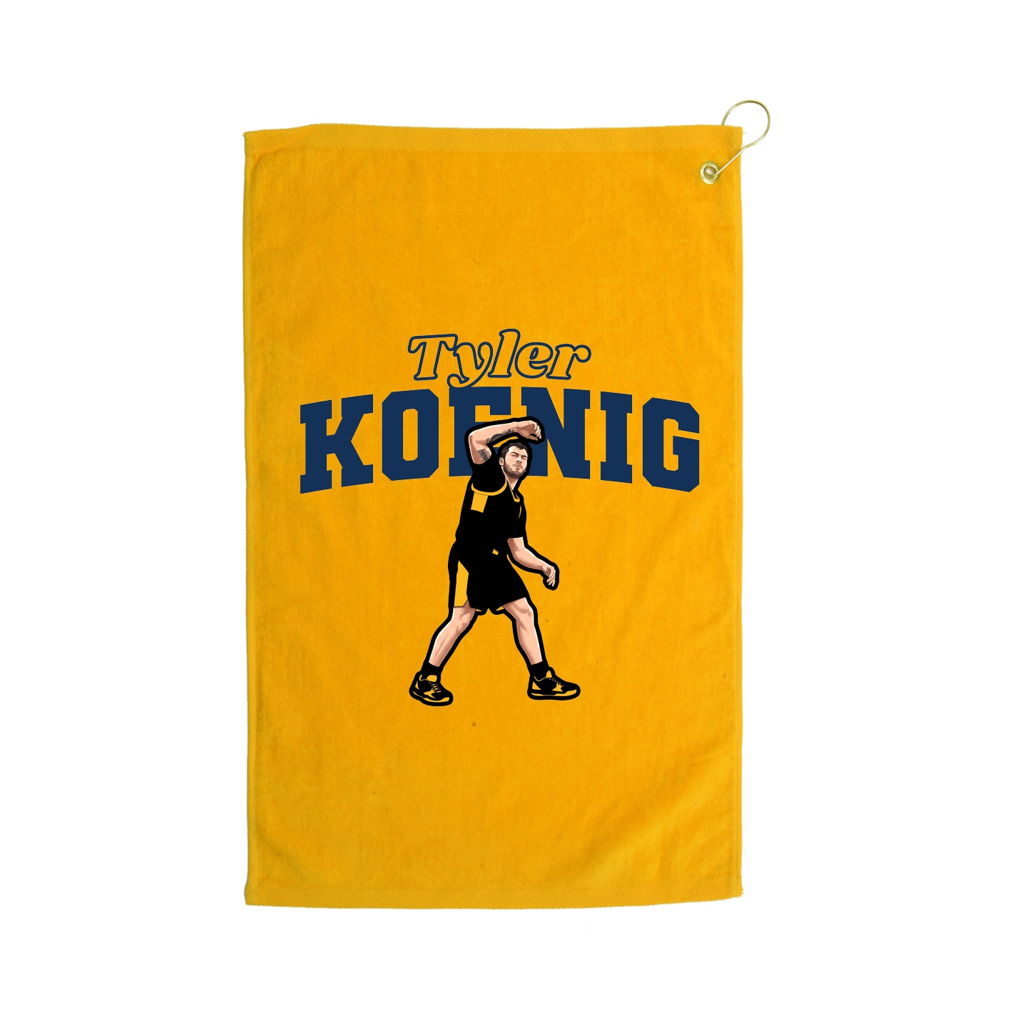 Golf Towel — Name Arch in Gold