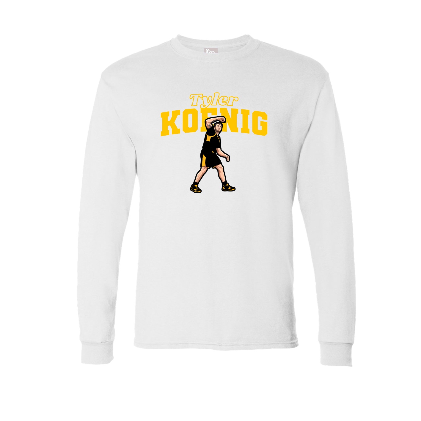 Long Sleeve Tee — Name Arch in White