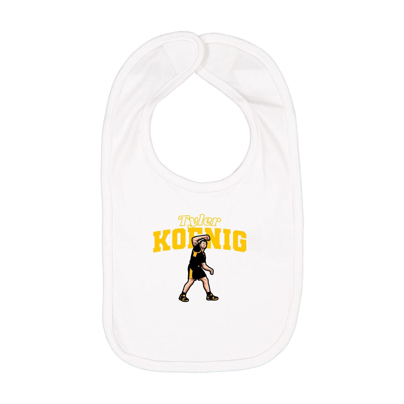 Infant Bib — Name Arch in White