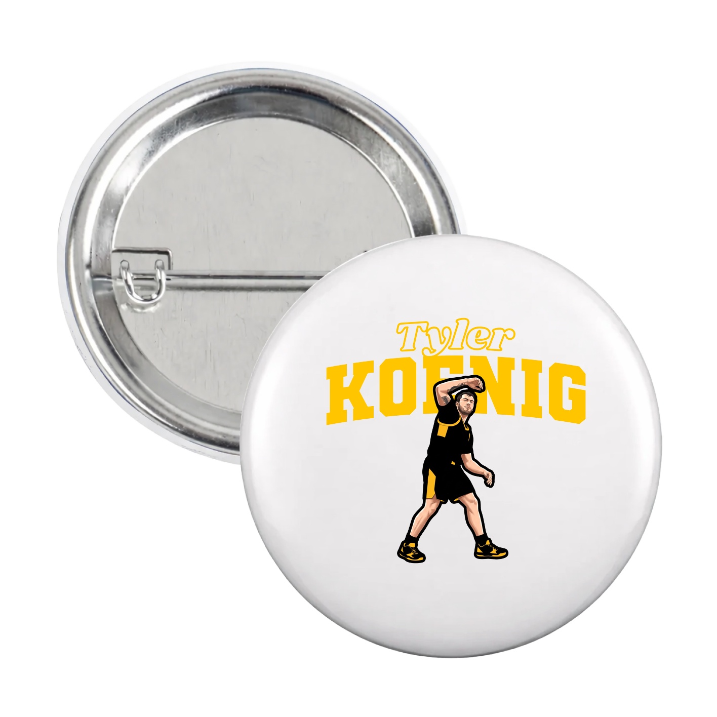 Game Day Button — Name Arch in White