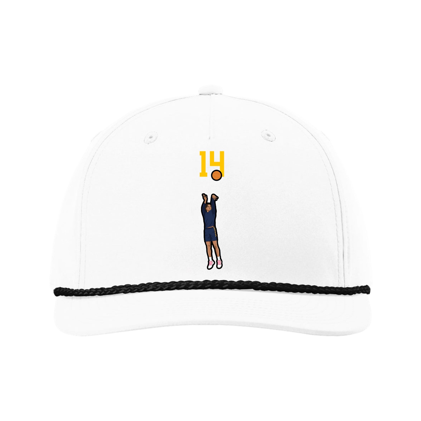 Five-Panel Classic Rope Cap — Number Top in White