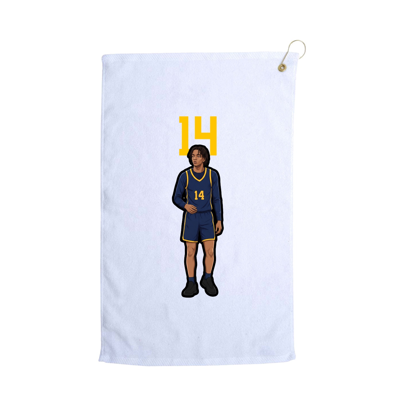 Golf Towel — Number Top in White