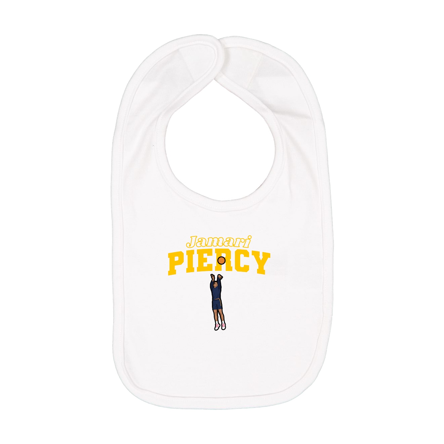 Infant Bib — Name Arch in White