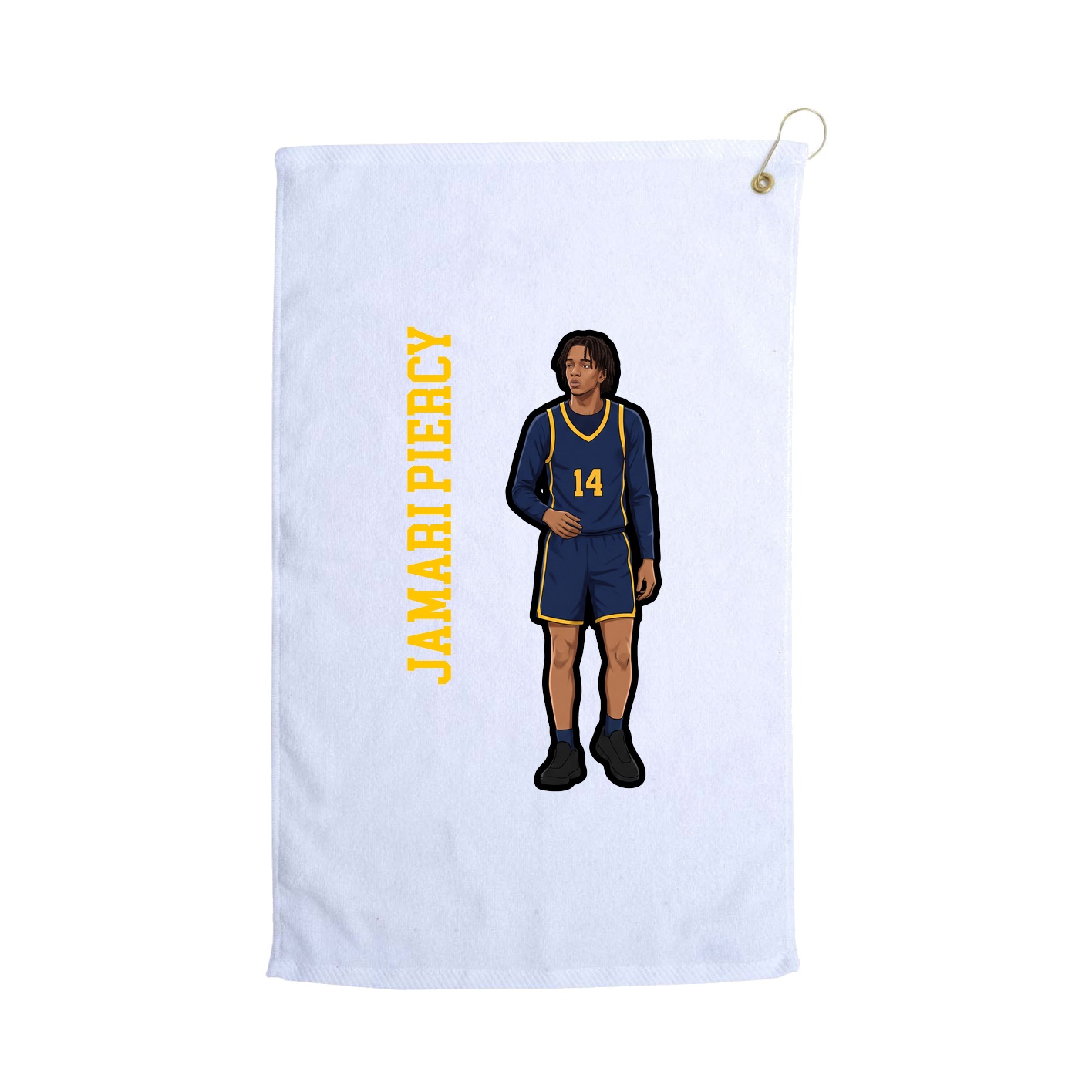 Golf Towel — Name Vertical in White