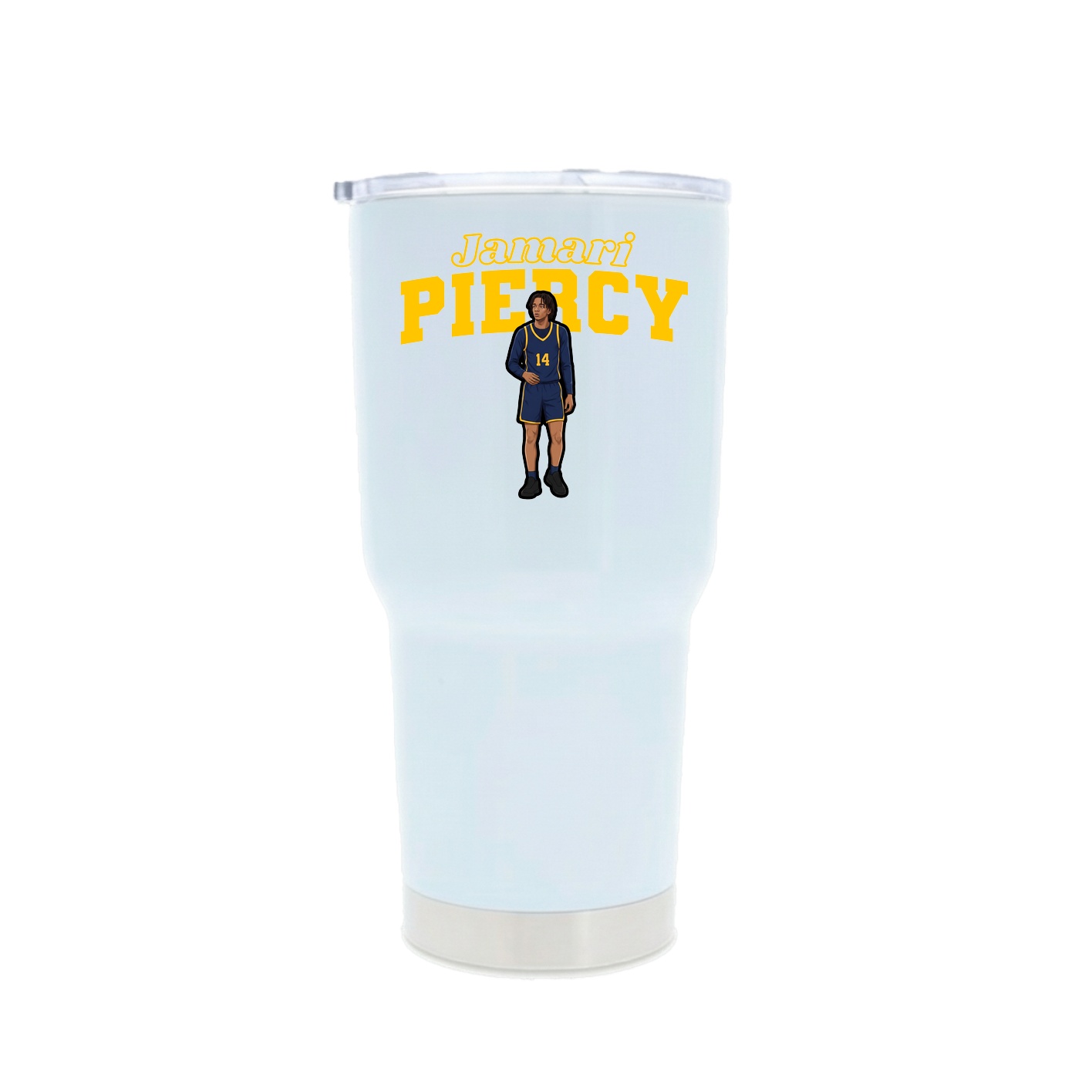 30oz Stainless Steel Tumbler — Name Arch in White