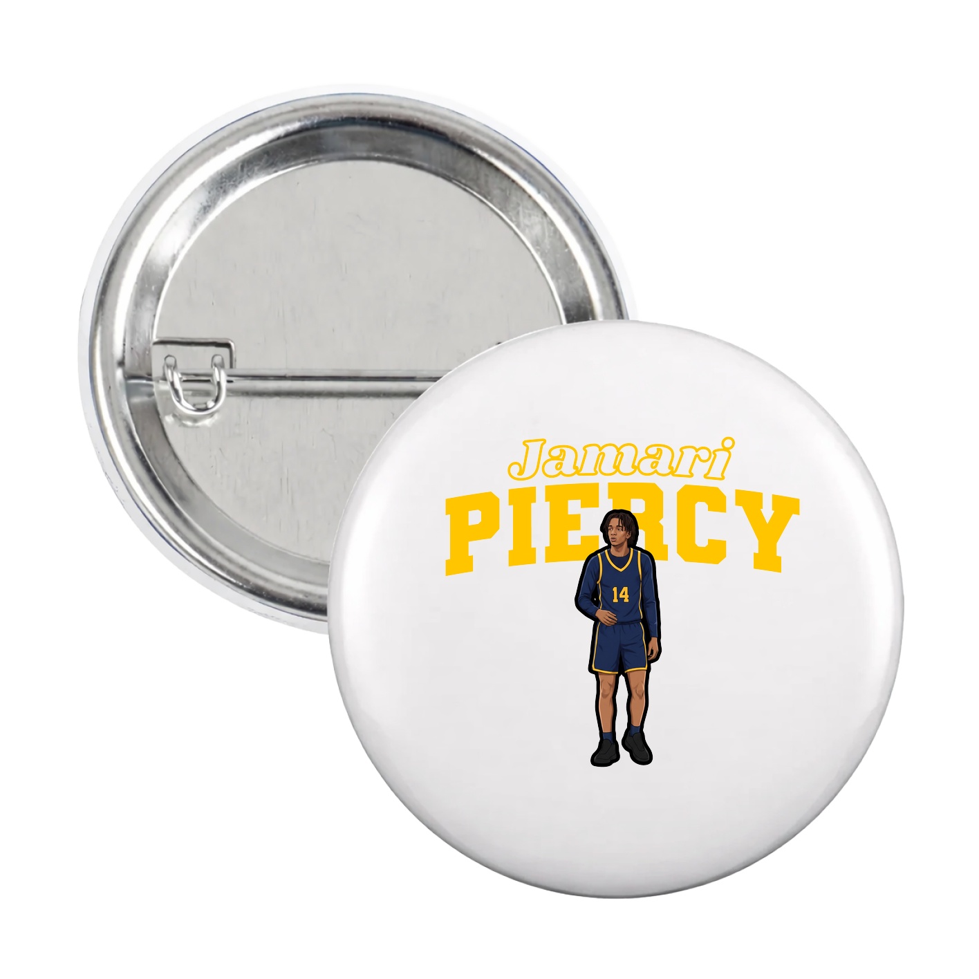 Game Day Button — Name Arch in White
