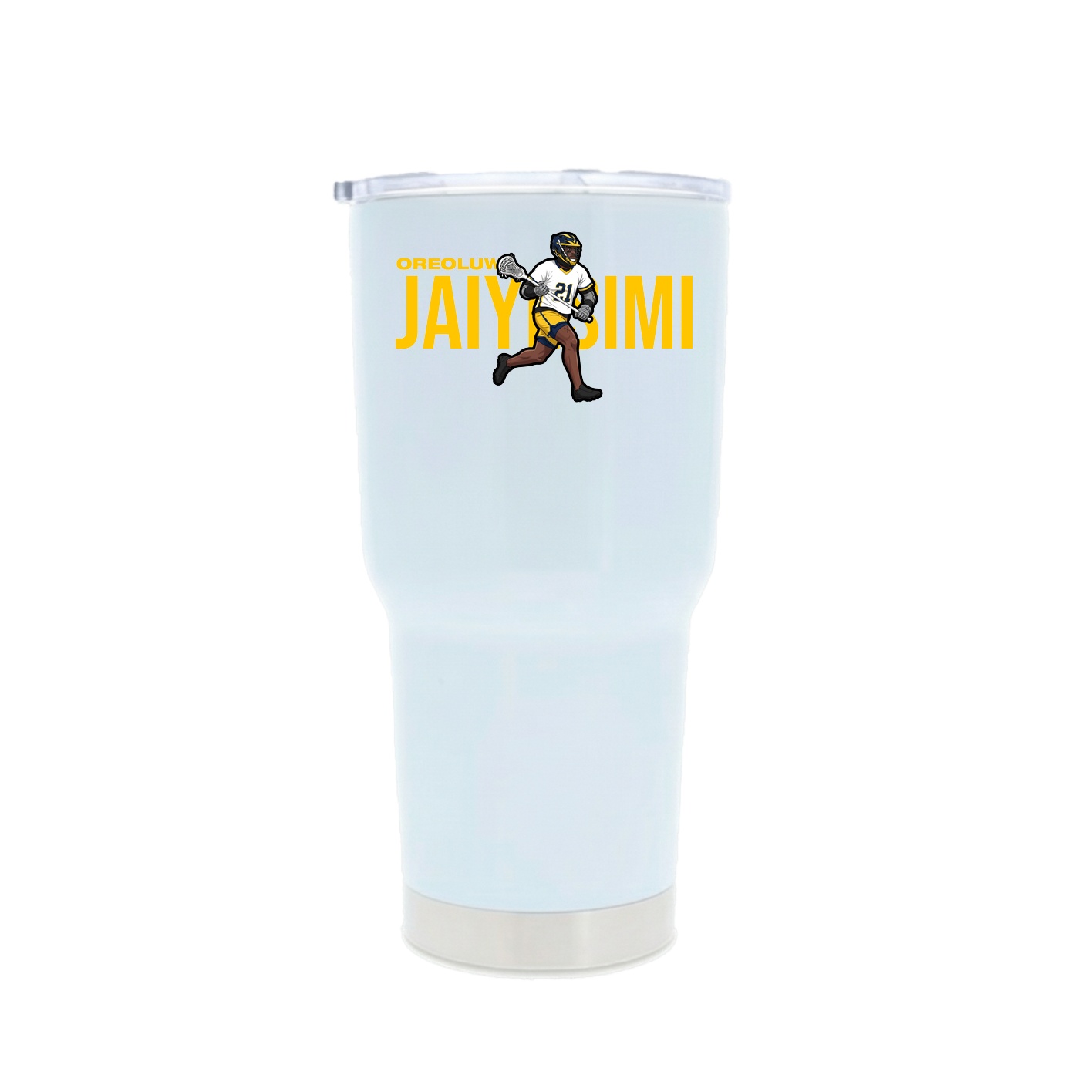 30oz Stainless Steel Tumbler — Player Name in White