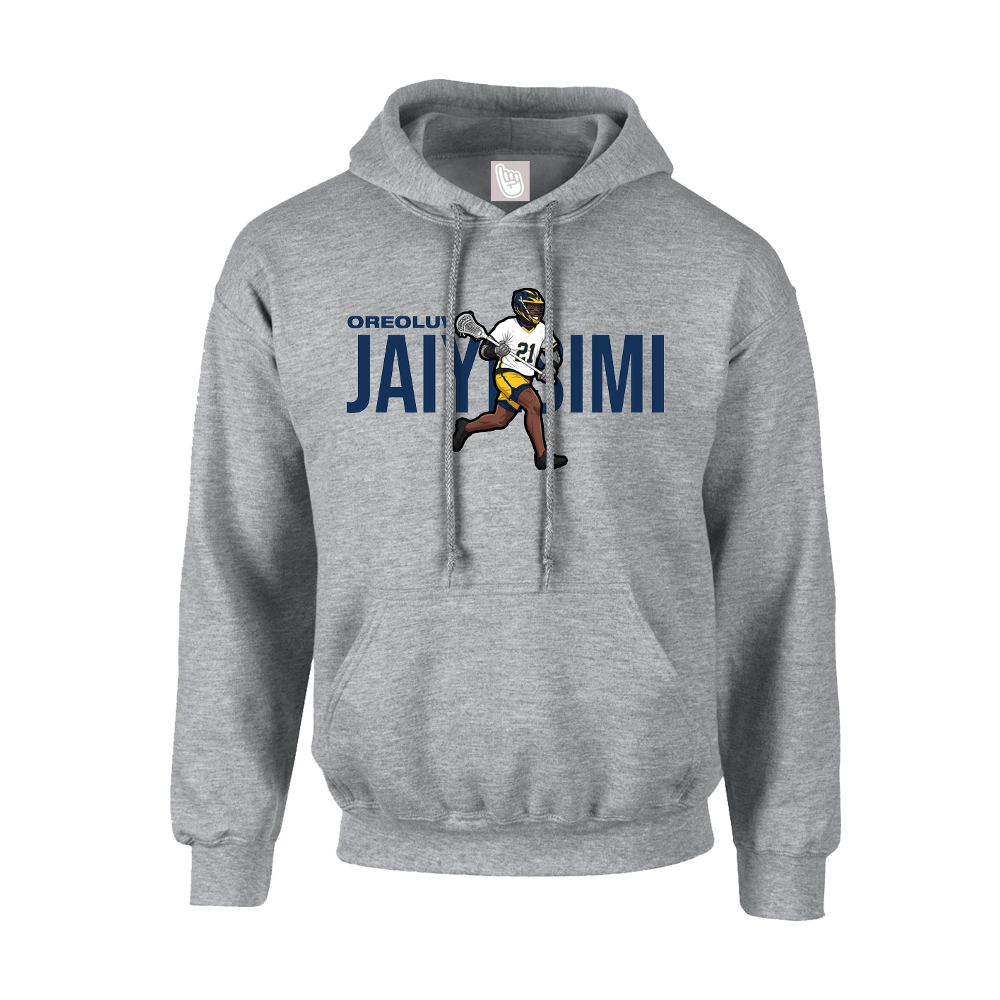 Youth Hoodie — Player Name in Grey