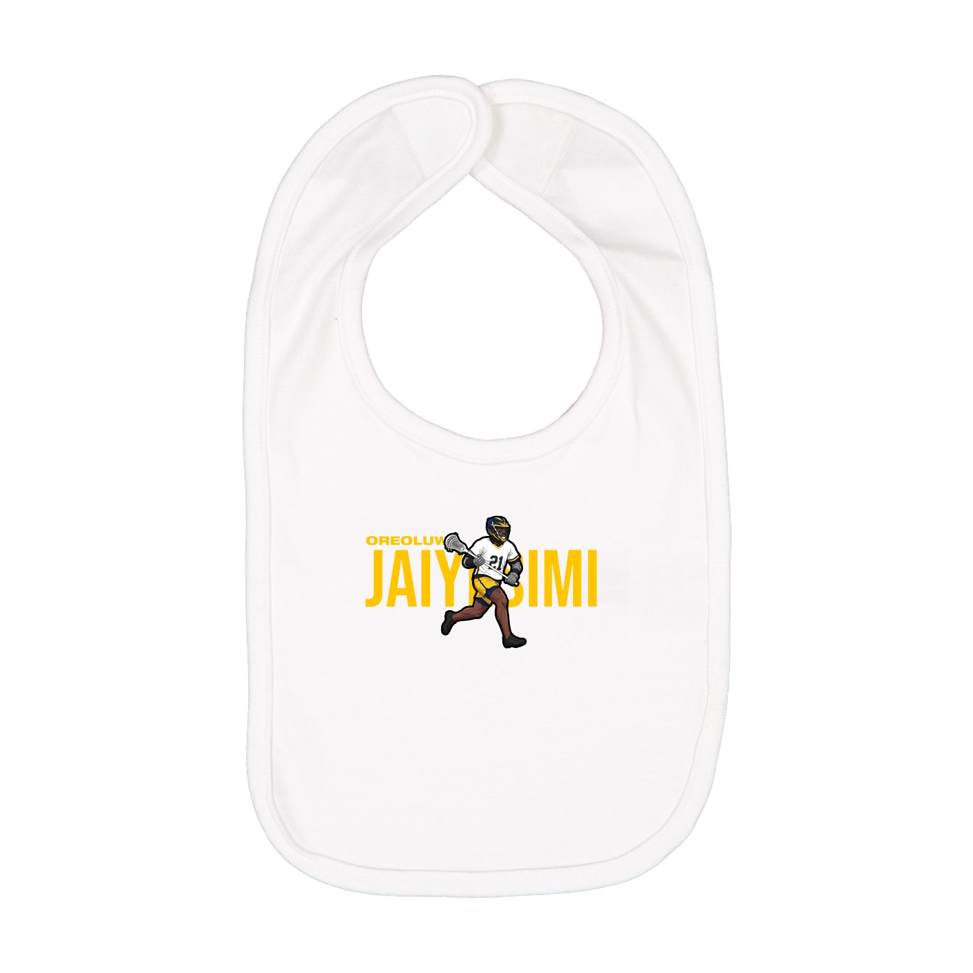 Infant Bib — Player Name in White