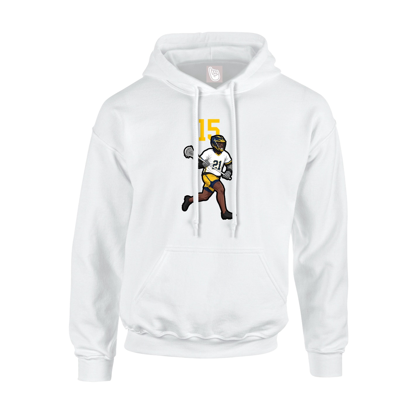 Youth Hoodie — Number Top in White