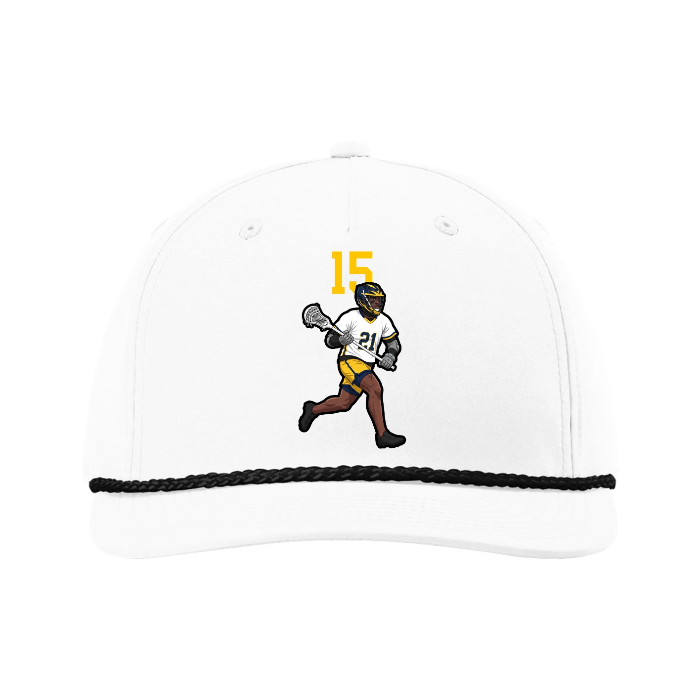 Five-Panel Classic Rope Cap — Number Top in White