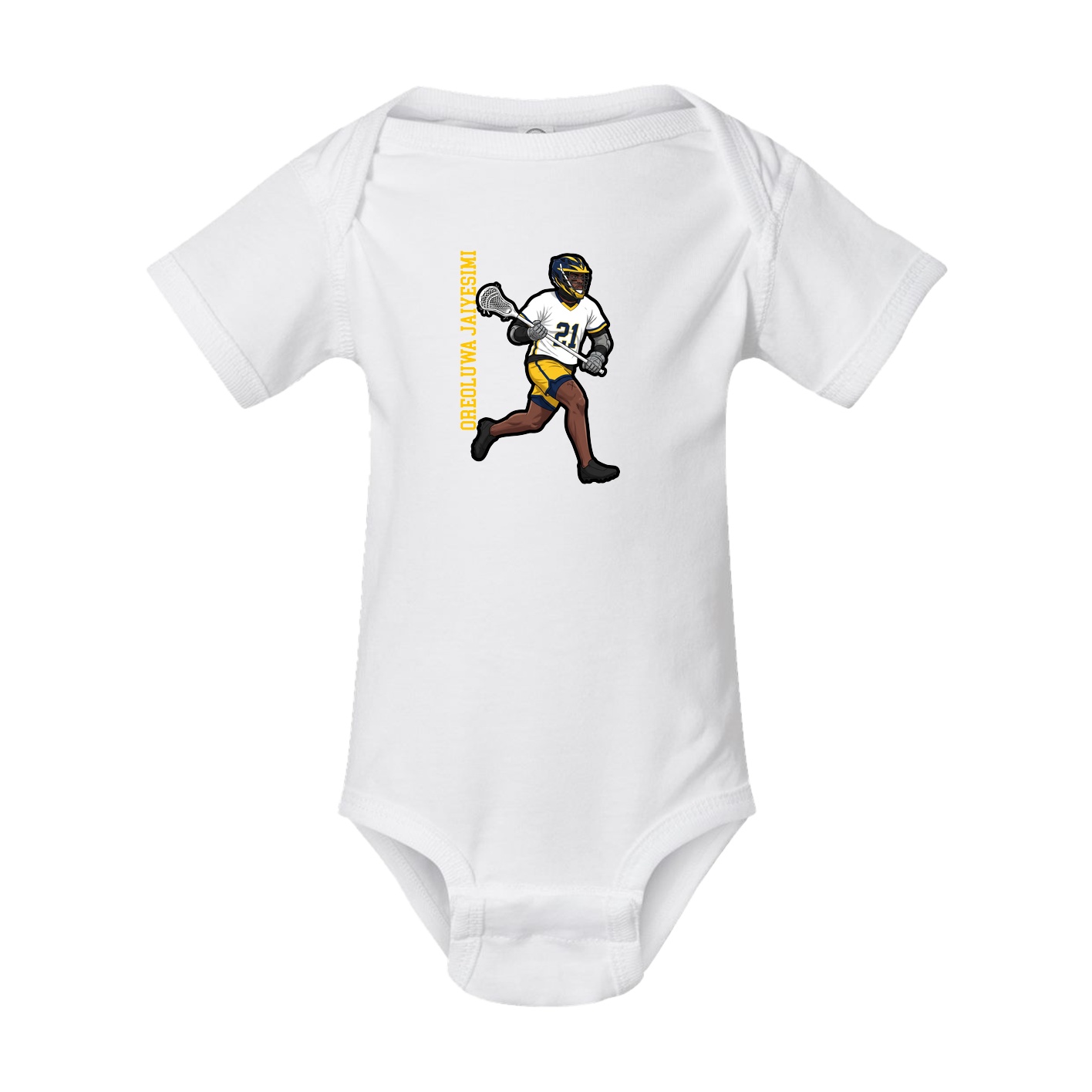 Baby Onesie — Name Vertical in White