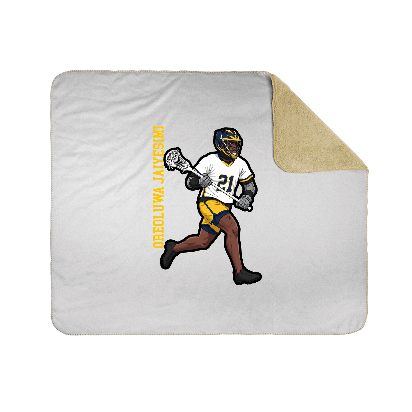 Throw Blanket — Name Vertical in White